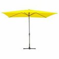 Propation 6.5 x 10 Ft. Aluminum Patio Market Umbrella Tilt with Crank - Yellow Fabric & Black Pole PR2593375